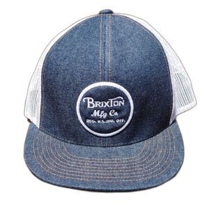 Brixton Mfg Co Denim and White Snap Back Trucker Hat